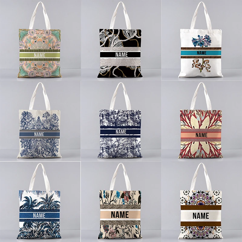 Luxury Bags Brand Names - Sac fourre-tout en toile avec texte