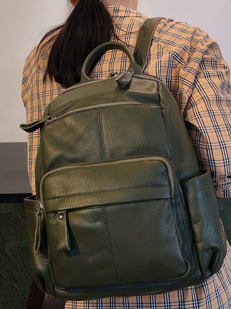 Genuine Leather Backpack - Sac à dos Zency en cuir
