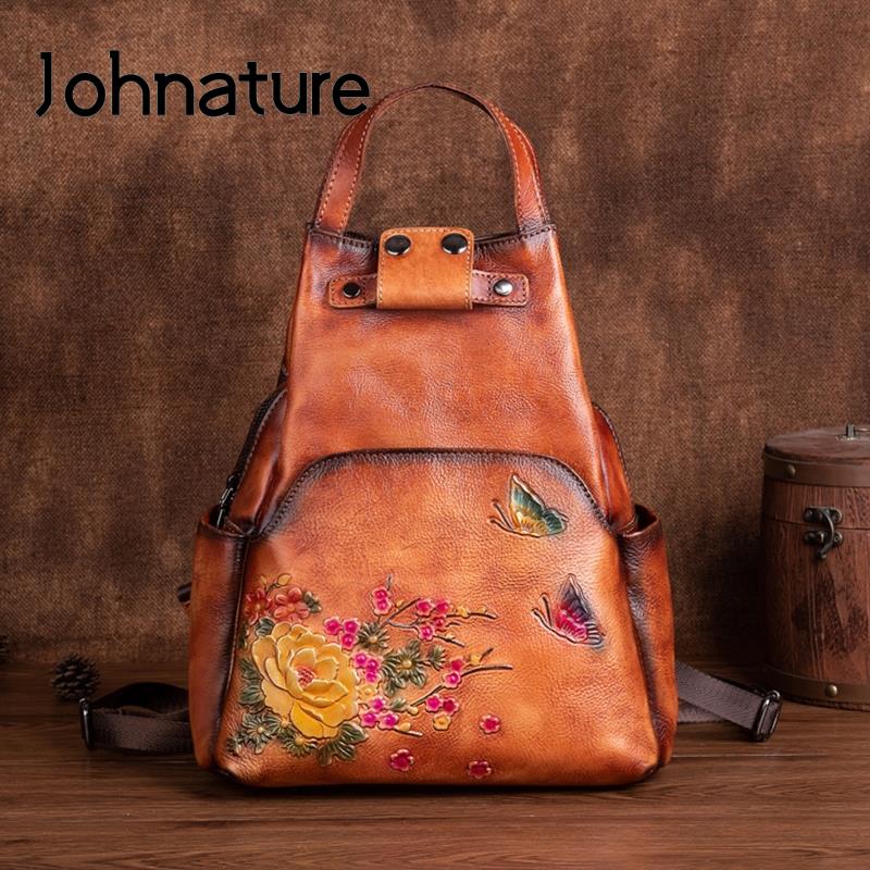 Genuine Leather Backpack - Sac à dos en cuir véritable