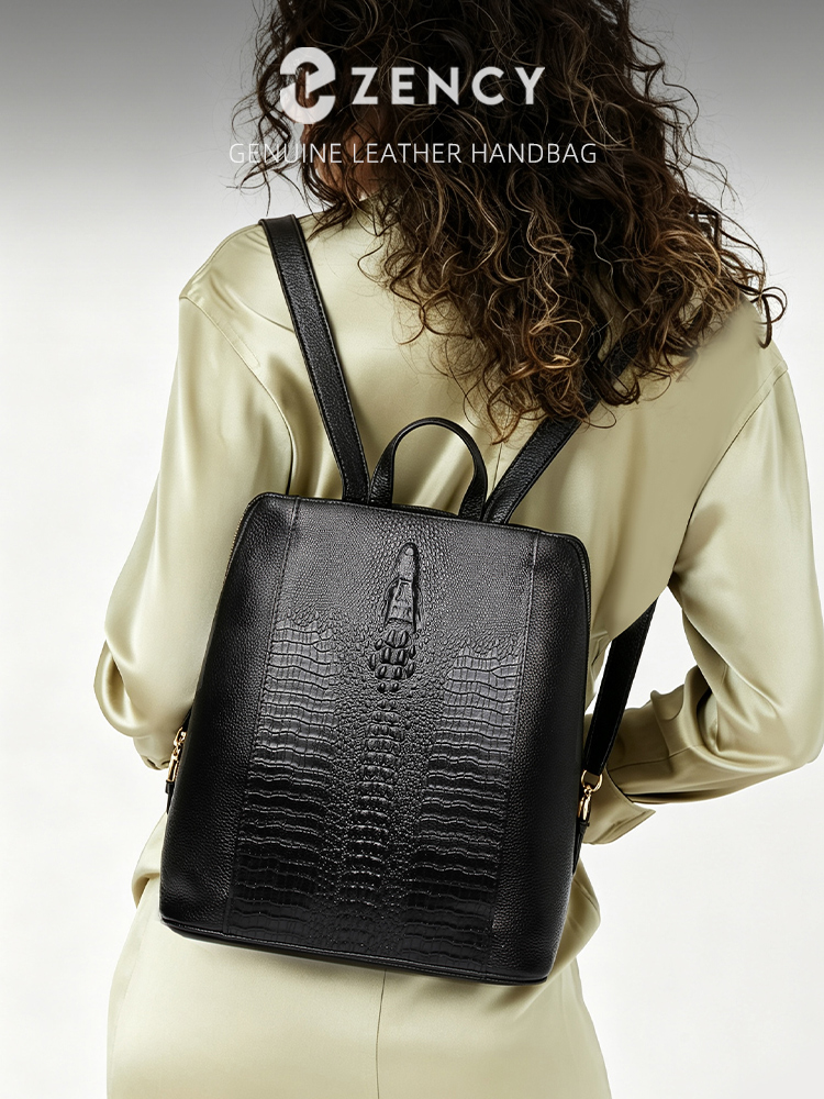 Genuine Leather Backpack - Sac à dos Zency en cuir