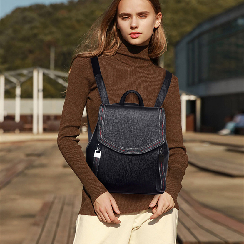 Fil de mode femmes sac à dos c - Genuine Leather Backpack avis et prix