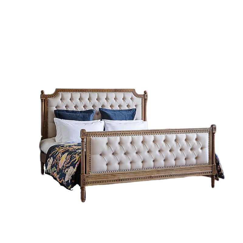Lit double en bois massif rétr - Luxury Bags Direct avis et prix