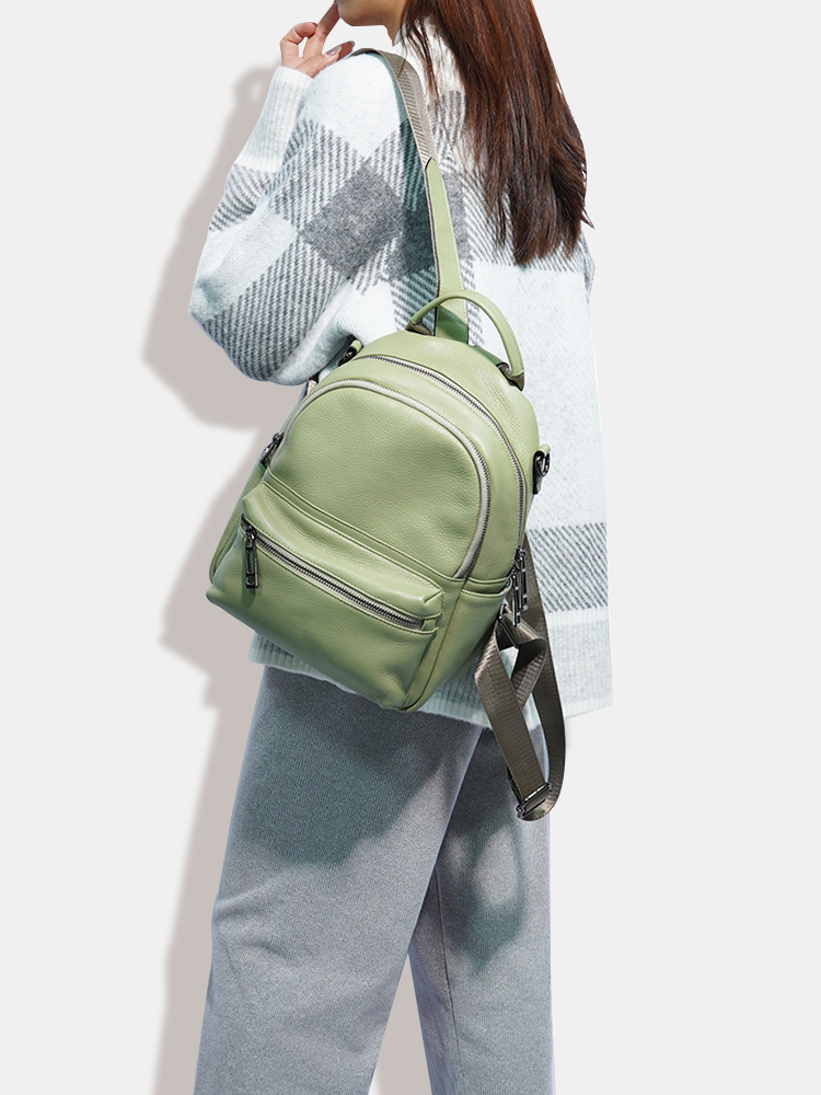 Zency-Sac à dos en cuir pour f - Genuine Leather Backpack avis et prix