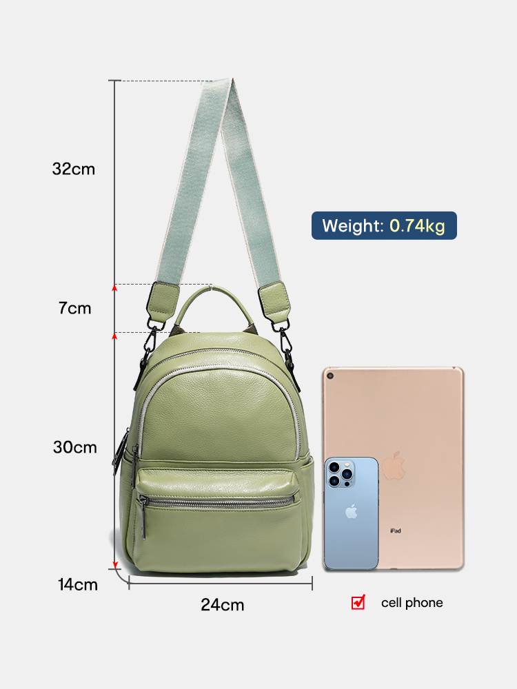 Zency-Sac à dos en cuir pour f - Genuine Leather Backpack avis et prix