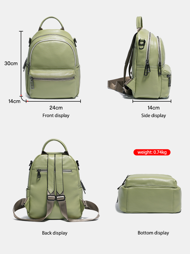 Zency-Sac à dos en cuir pour f - Genuine Leather Backpack avis et prix