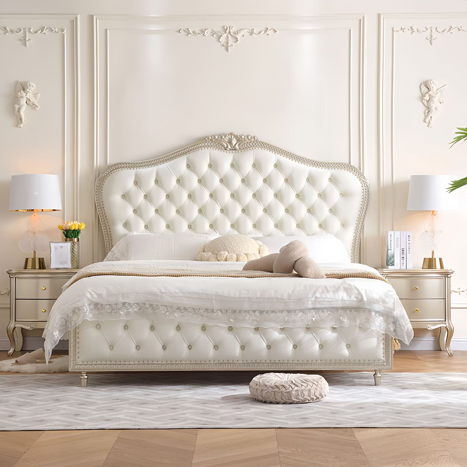 Lit double 1,8 m en bois massi - Luxury Bags Direct avis et prix