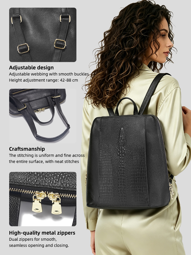 Sac à dos Zency en cuir de cro - Genuine Leather Backpack avis et prix